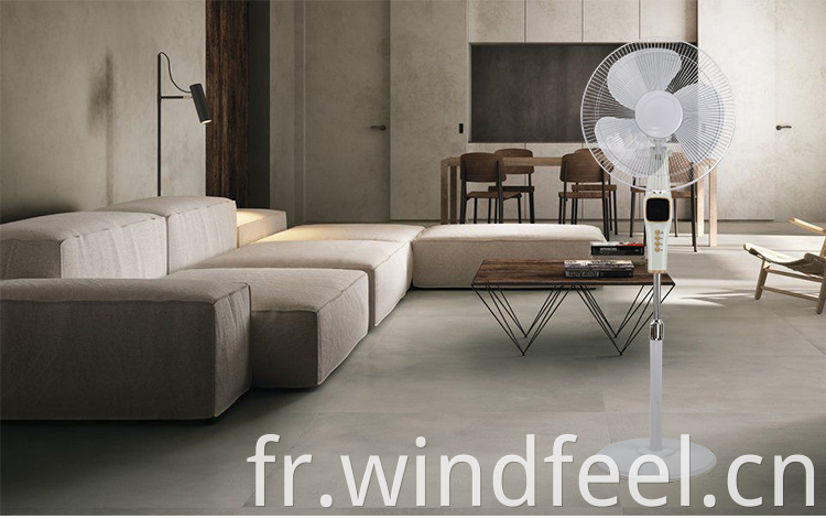 Ventilateur électrique à piédestal oscillant à base ronde d'intérieur silencieux de 2,5 kg ventilateurs de piédestal de moteur en aluminium pour la maison